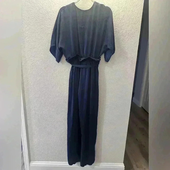 Dress Day Brand Blue Size Medium Woman's Wide Leg Pantsuit Soft Comfortable - Picture 8 of 15